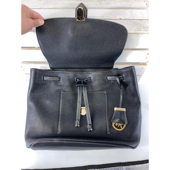 MICHAEL KORS, MEDIUM BLACK PEBBLED LEATHER BACKPACK - Picture 13 of 16